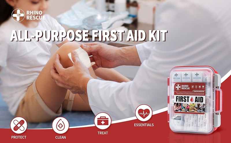All-Purpose First Aid Kit --- Rhino Rescue™ First Aid Kits & Supplies All-Purpose First Aid Medical Supplies 266/350 items - FDA CE Approved
