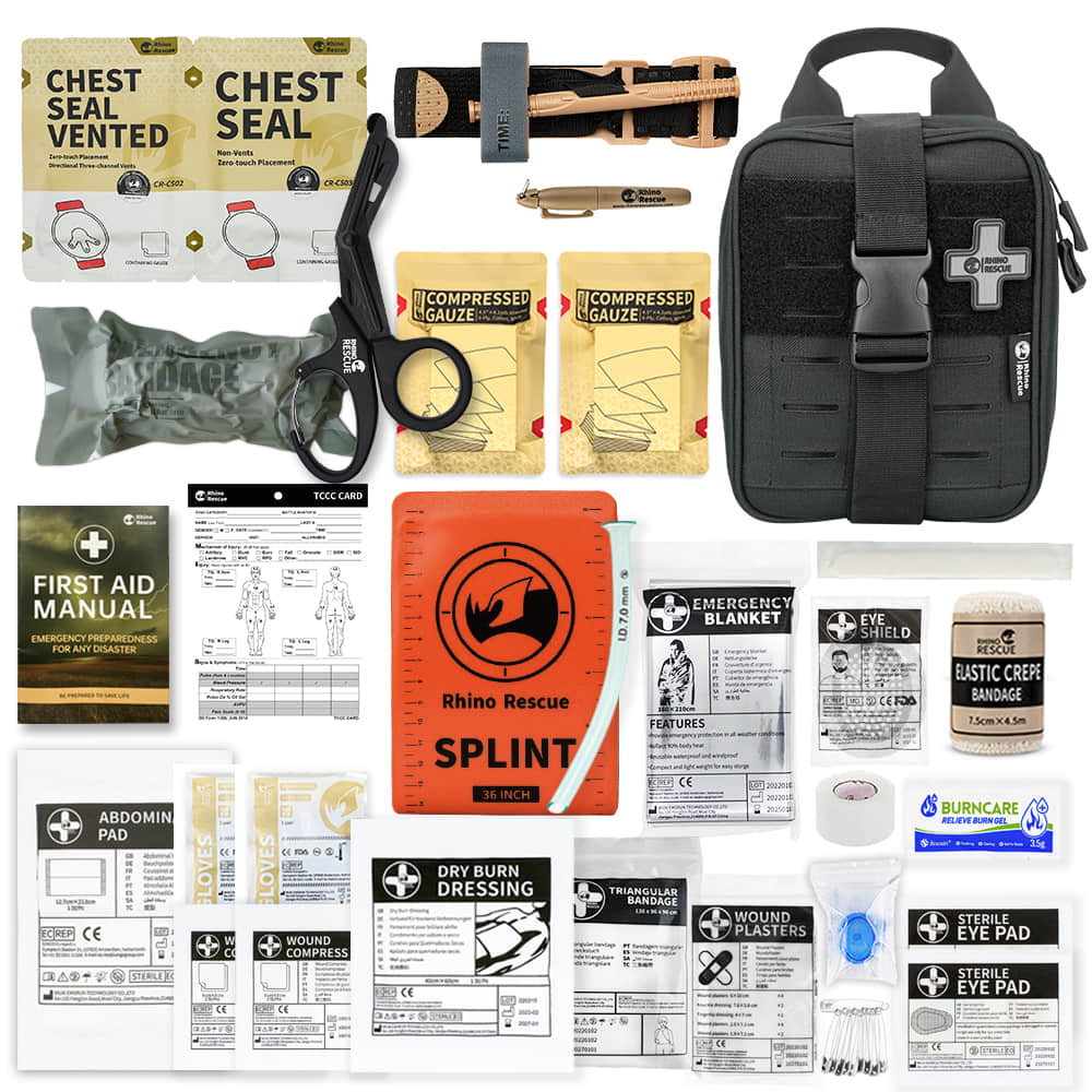RHINO RESCUE™ IFAK Trauma Kit - Black- first aid kit