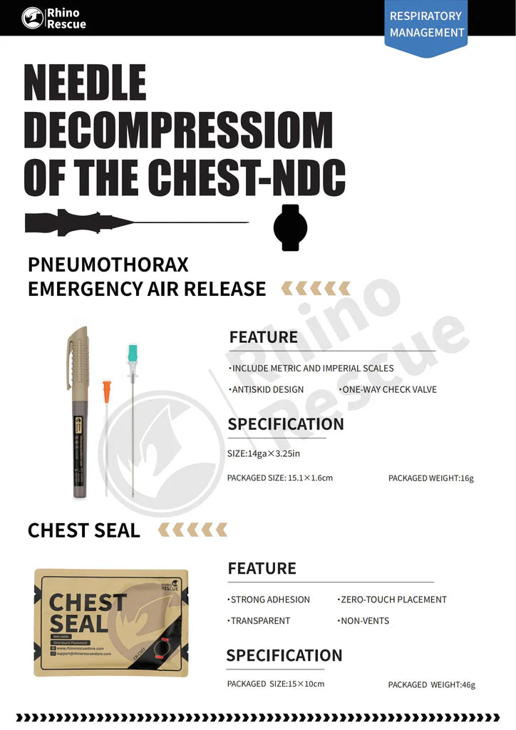 Rhino Rescue™ Pneumothrax Access Kit (Only Sterile needle and catheter )