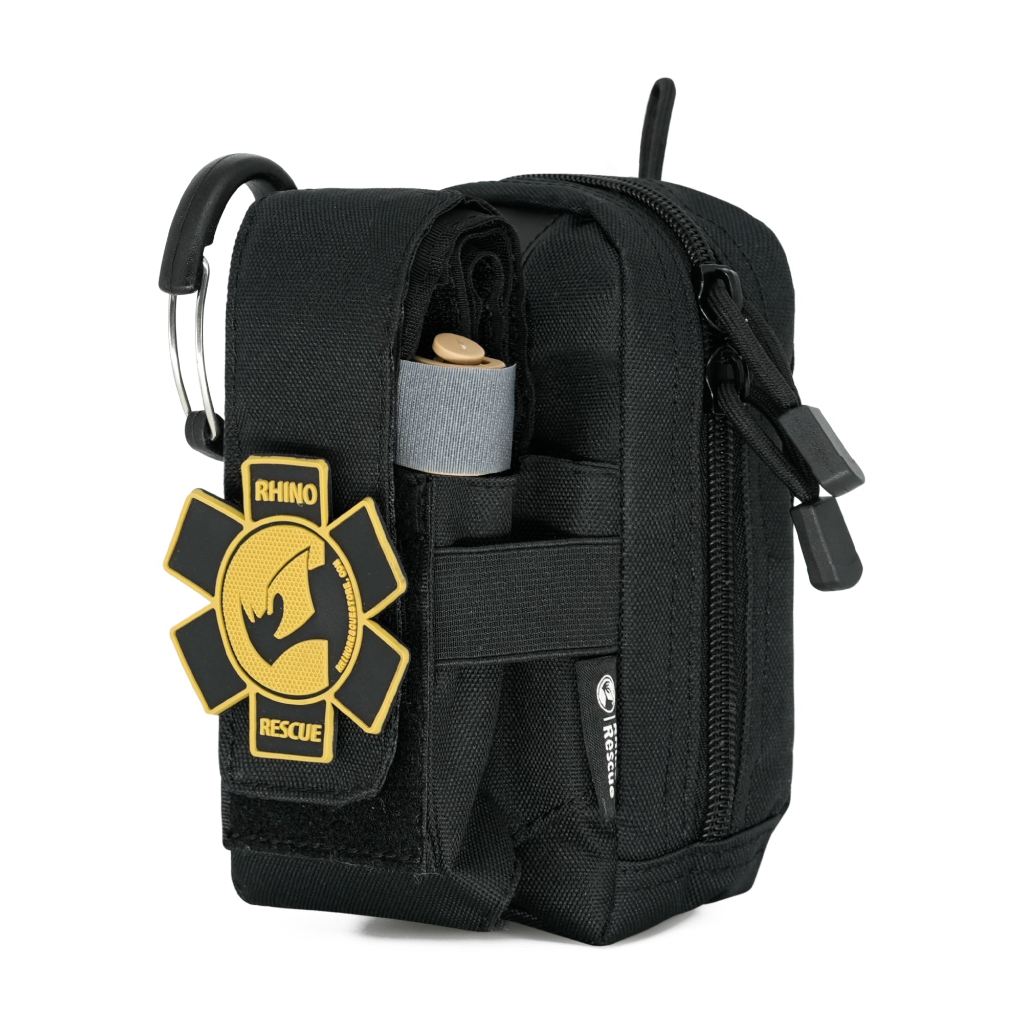 RHINO RESCUE EDC IFAK Trauma Kit Molle Tactical Pouch with Tourniquets, Israeli Bandage, Compressed Gauze Black