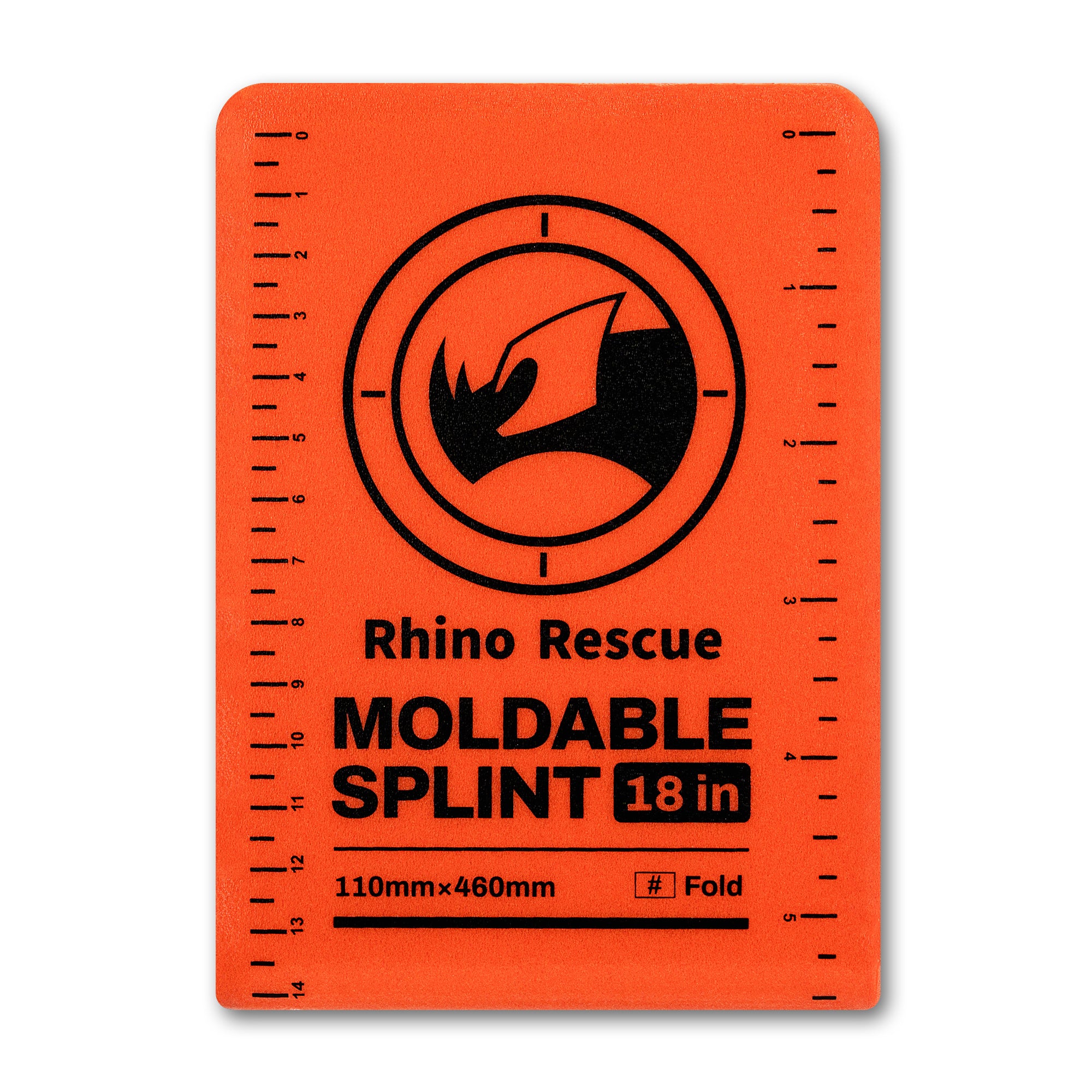 Rhino Rescue™ First Aid Splint Medical Splint 36" X 4.3" Orange-Gray, Keep Bones in Position (1, Folded)