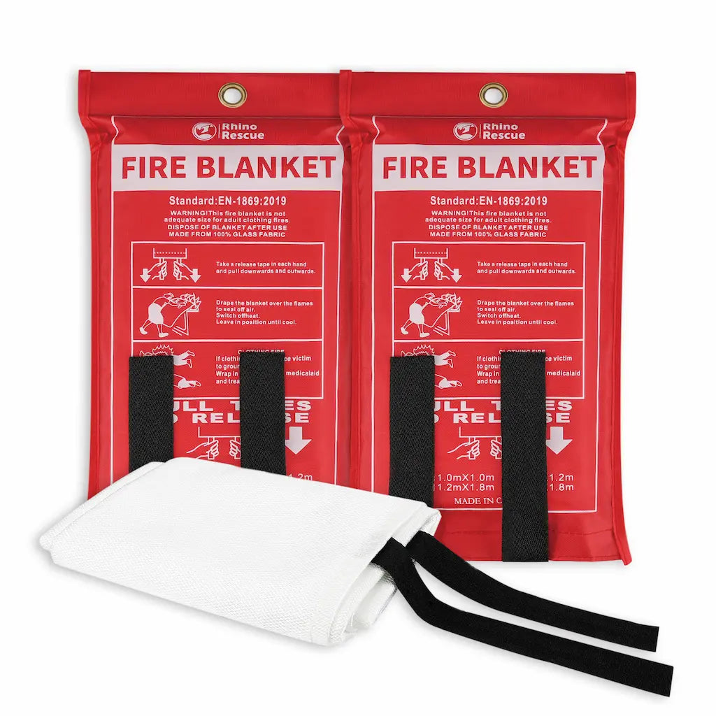 RHINO RESCUE Fiberglass Fire Blanket 4 Pack