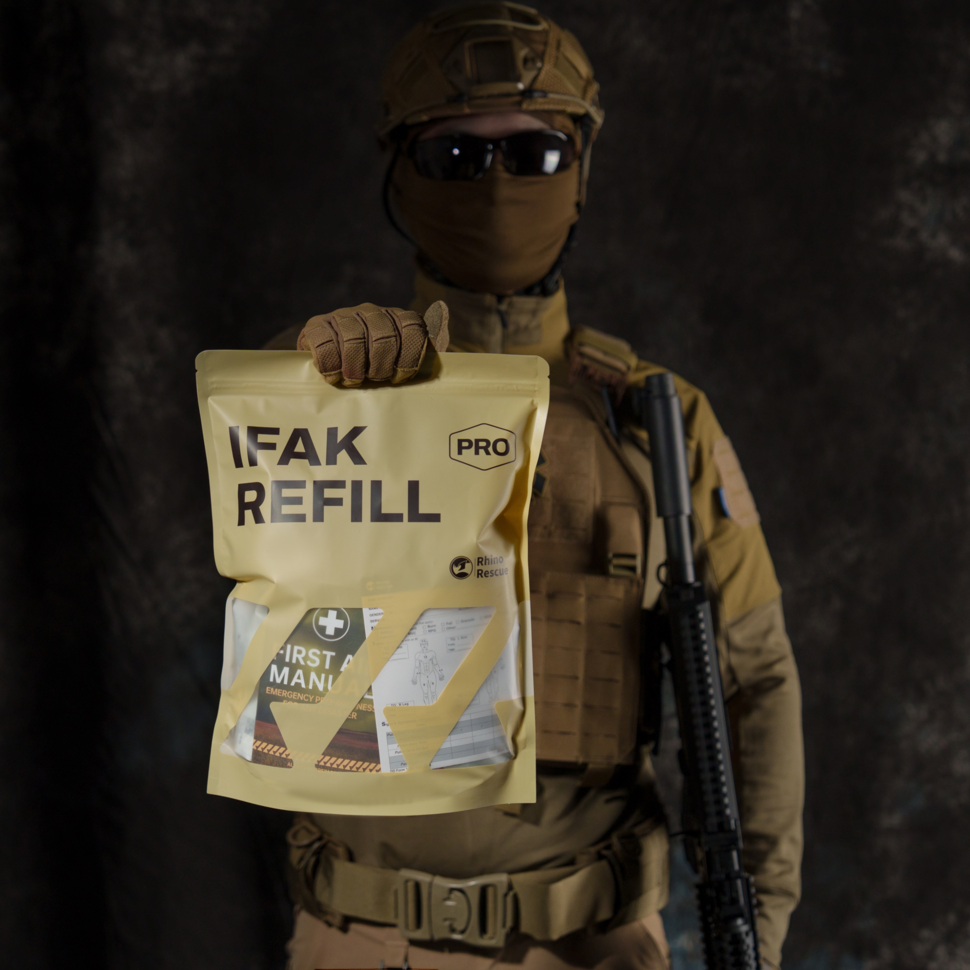 Rhino Rescue Tactical Trauma Kit Emergency First Aid Supplies lFAK Refill Combat Wound Care kits WithTourniquet for Trauma Hemorrhage & Bleeding Control - FDA CE Approved (Europe Zone Only)