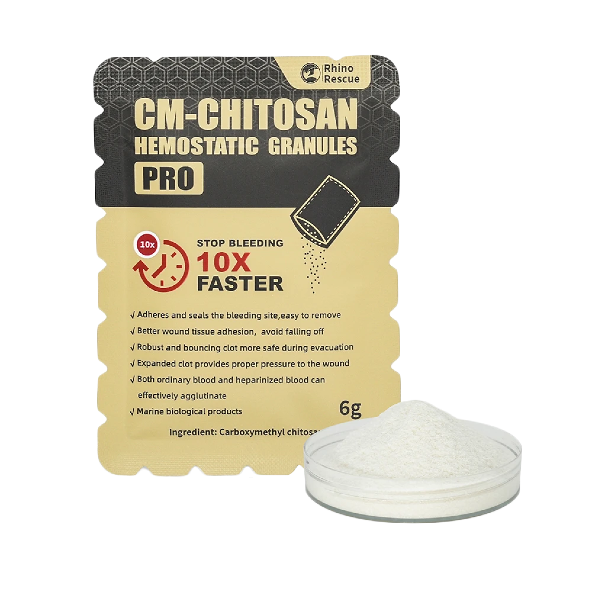 CM-Chitosan Hemostatic Granules