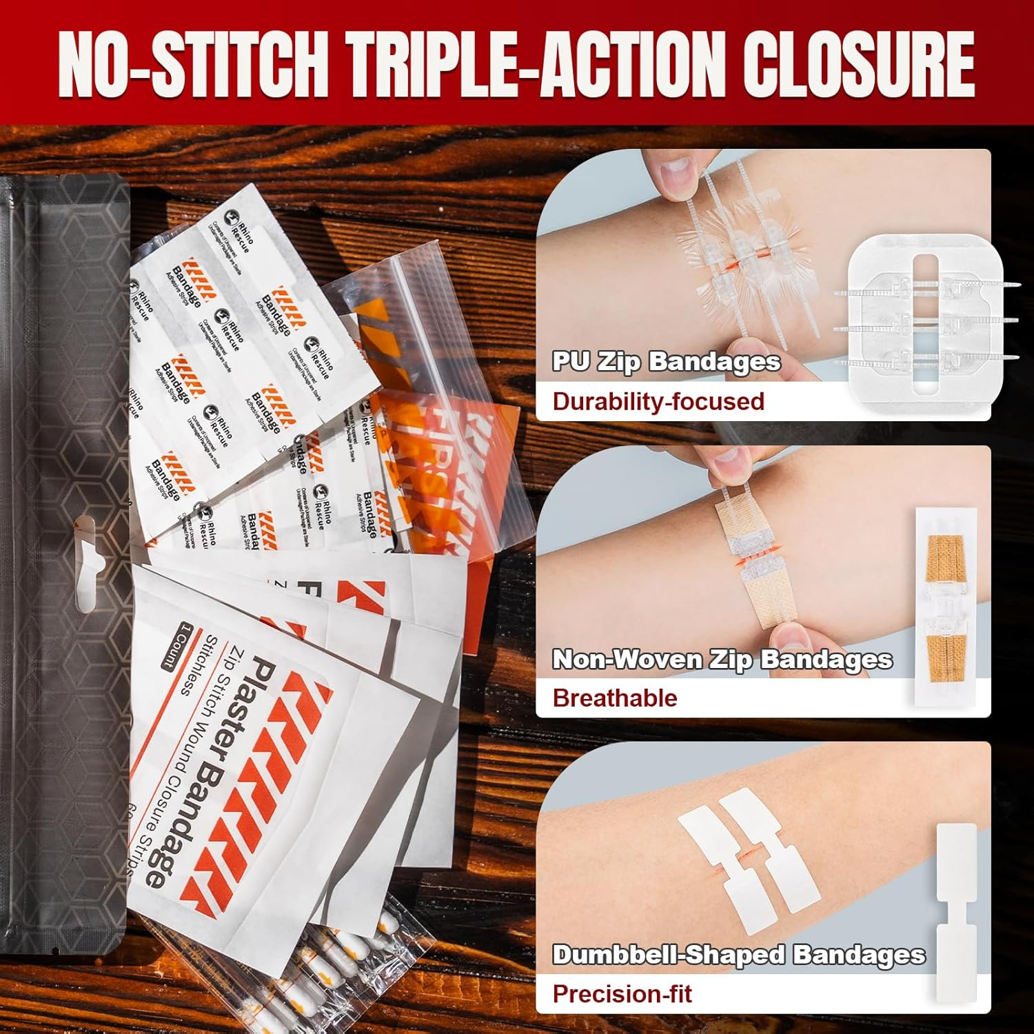 Premium Zip Stitch Suture-Free Wound Closure Kit | HSA/FSA Premium Zip Stitch Suture-Free Wound Closure Kit | HSA/FSA