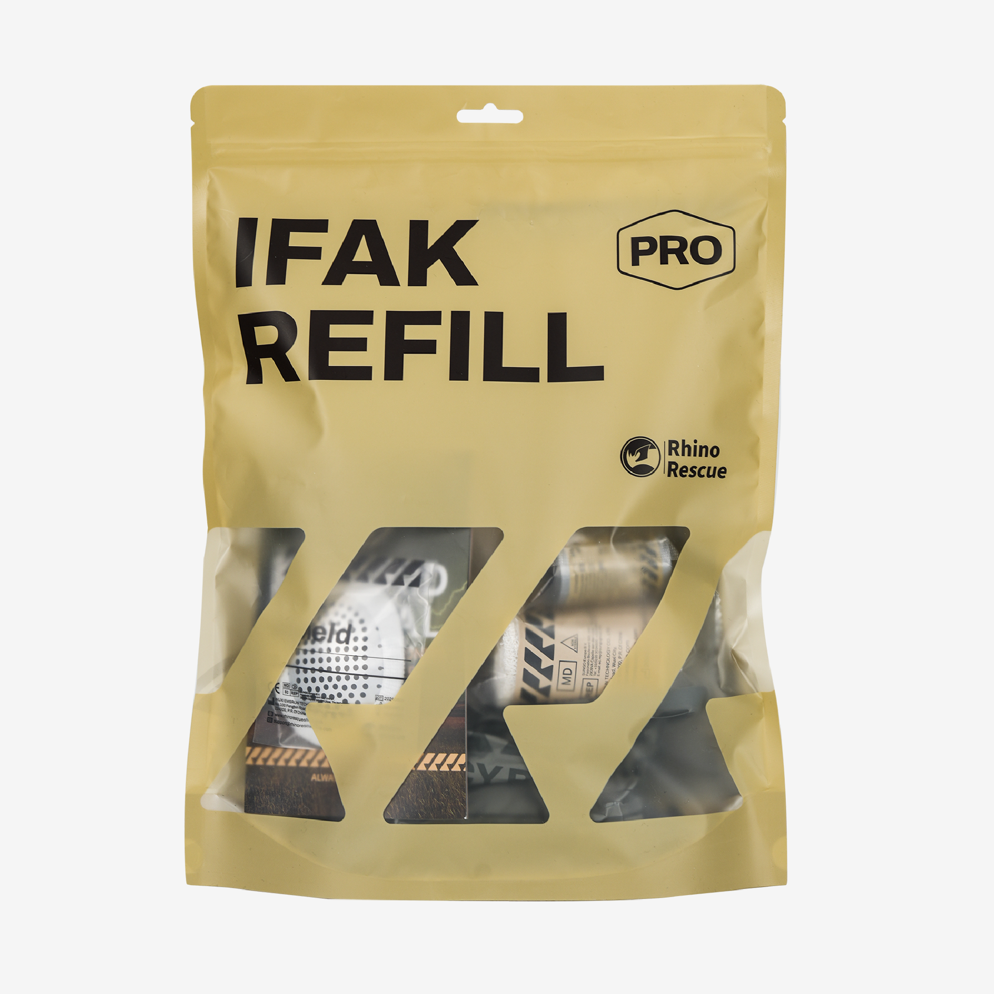 Rhino Rescue Tactical Trauma Kit Emergency First Aid Supplies lFAK Refill Combat Wound Care kits WithTourniquet for Trauma Hemorrhage & Bleeding Control - FDA CE Approved (Europe Zone Only)