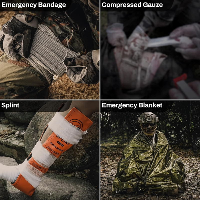 SE IFAK Tactical Kit with Rhino Rescue® Tourniquet, Waterproof Molle for Outdoor Use