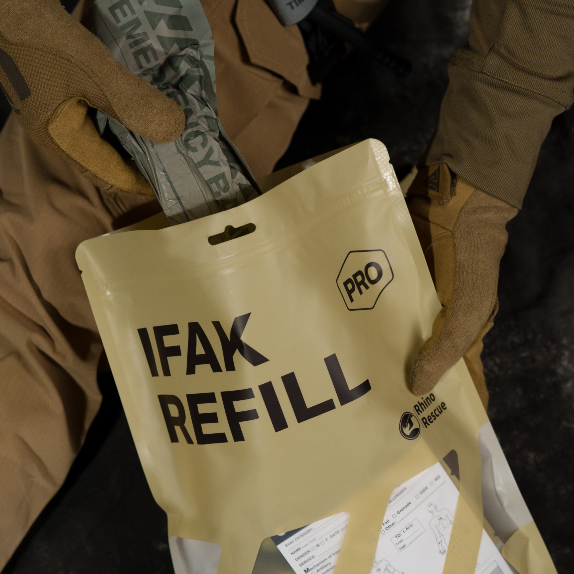 Rhino Rescue Tactical Trauma Kit Emergency First Aid Supplies lFAK Refill Combat Wound Care kits WithTourniquet for Trauma Hemorrhage & Bleeding Control - FDA CE Approved (Europe Zone Only)