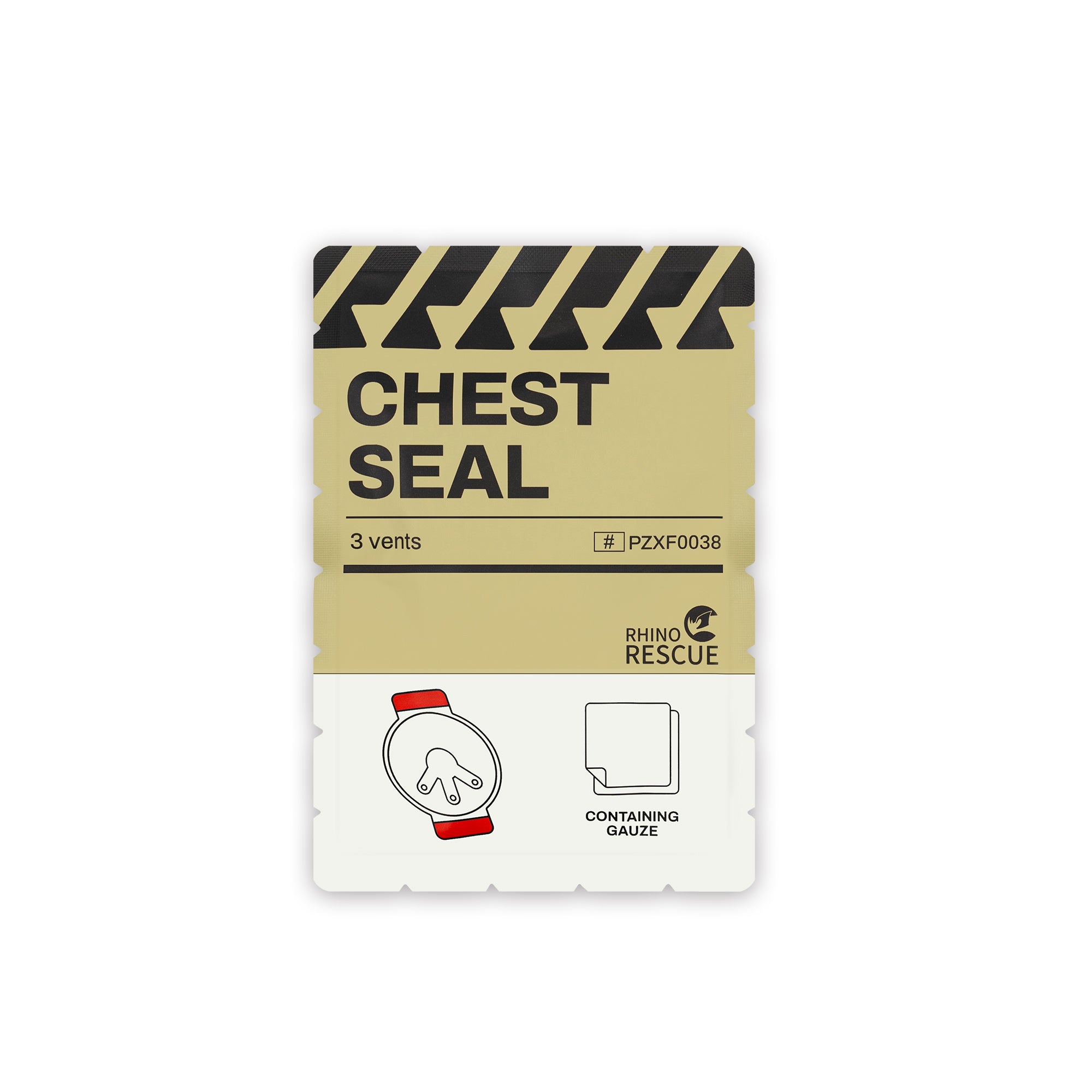 Rhino Rescue™ Chest Seal With Vent and No-Vent Sterile Emergency Trauma Dressing, IFAK Medical Supplies for Wound Care,Gunshot Wound, Sucking Chest, FSA/HSA Eligible