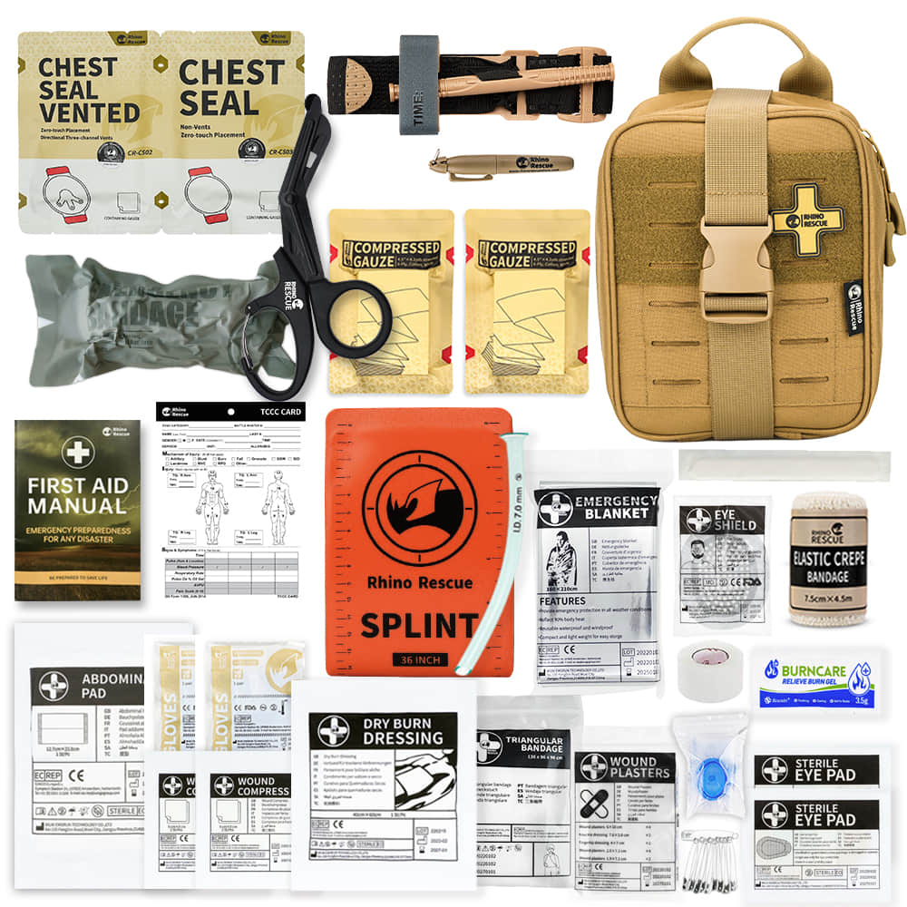 RHINO RESCUE™ IFAK Trauma Kit - Coyote- first aid kit