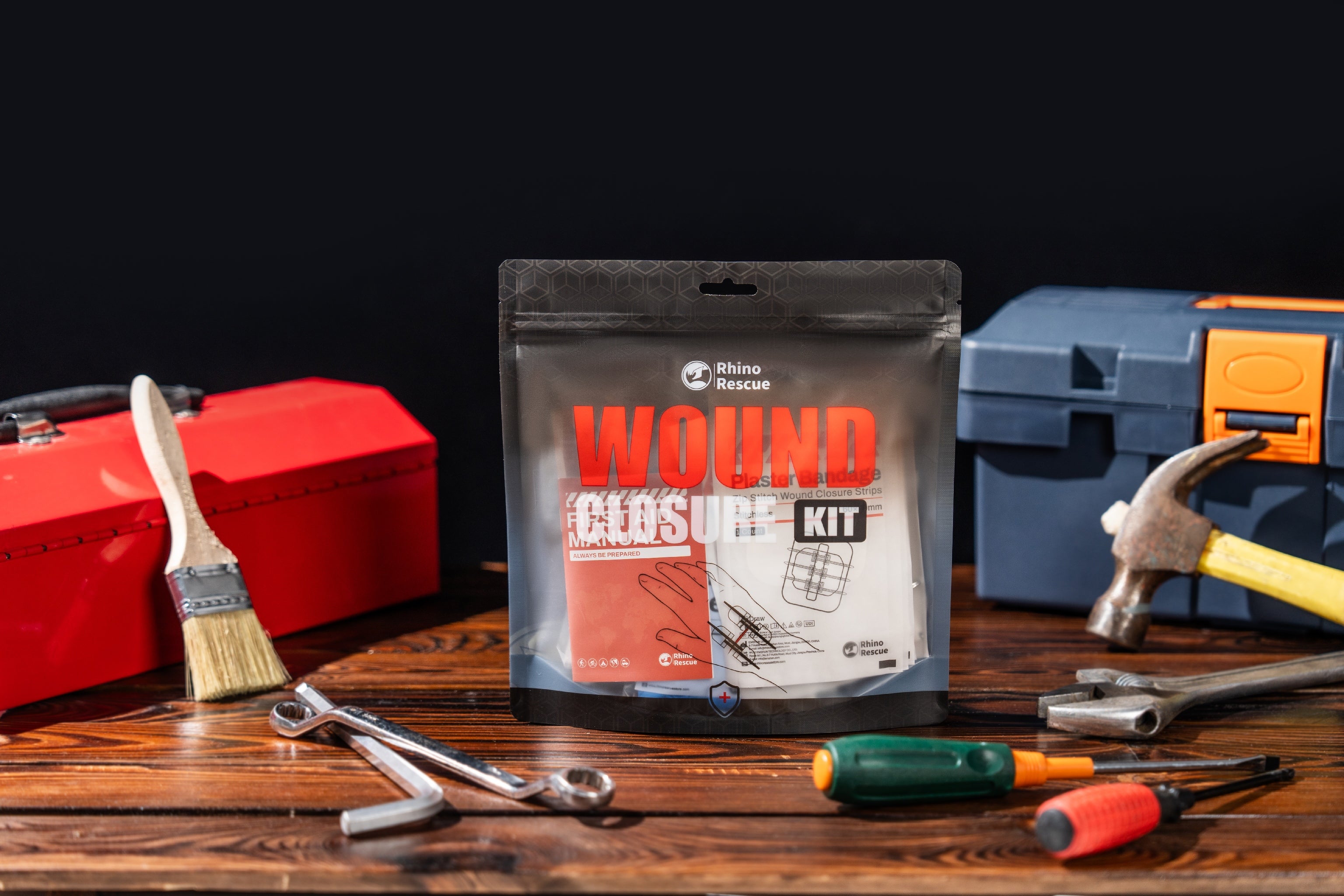 RHINO RESCUE Wound Closure Kit: Pro Strips & Butterfly Bandages