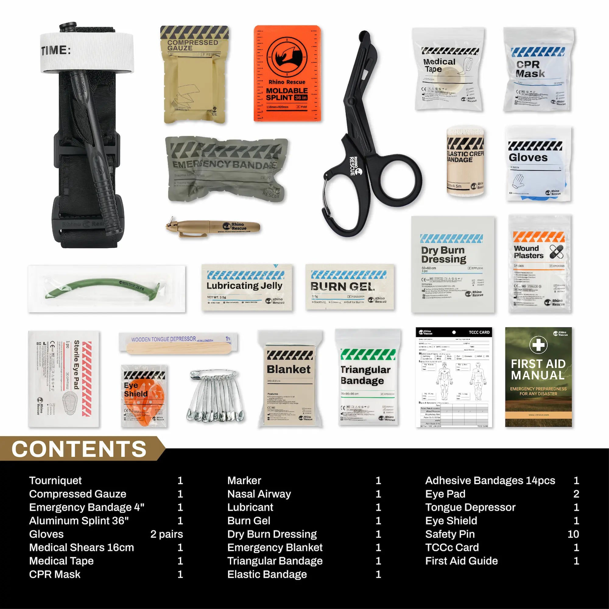 SE IFAK Tactical Kit with Rhino Rescue® Tourniquet, Waterproof Molle for Outdoor Use