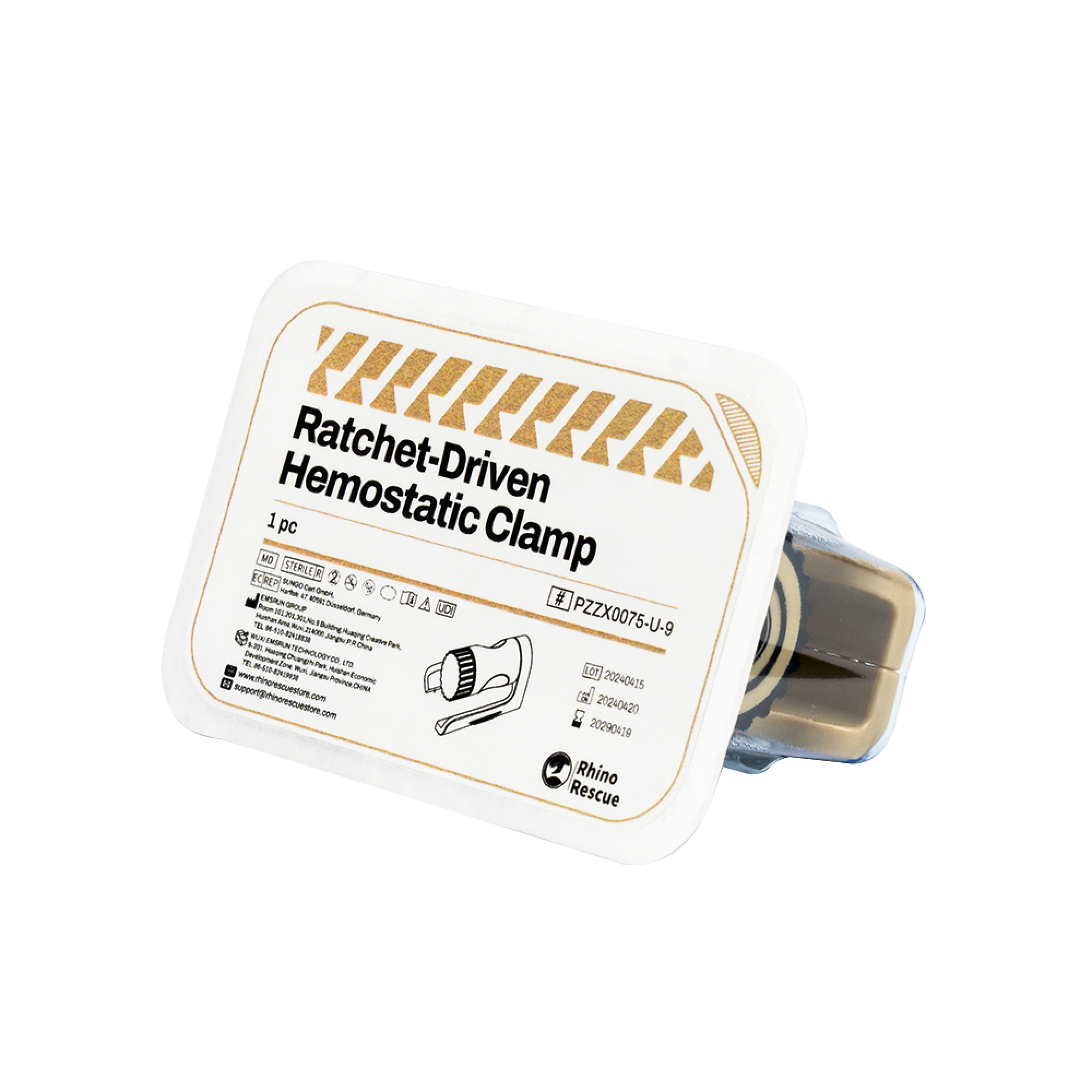 Ratchet-Driven Hemostatic Clamp