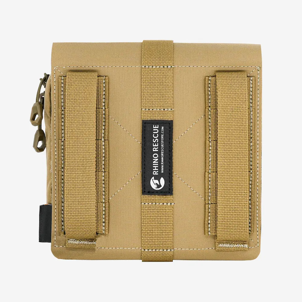 Back view of a Rhino Rescue tactical pouch featuring MOLLE straps