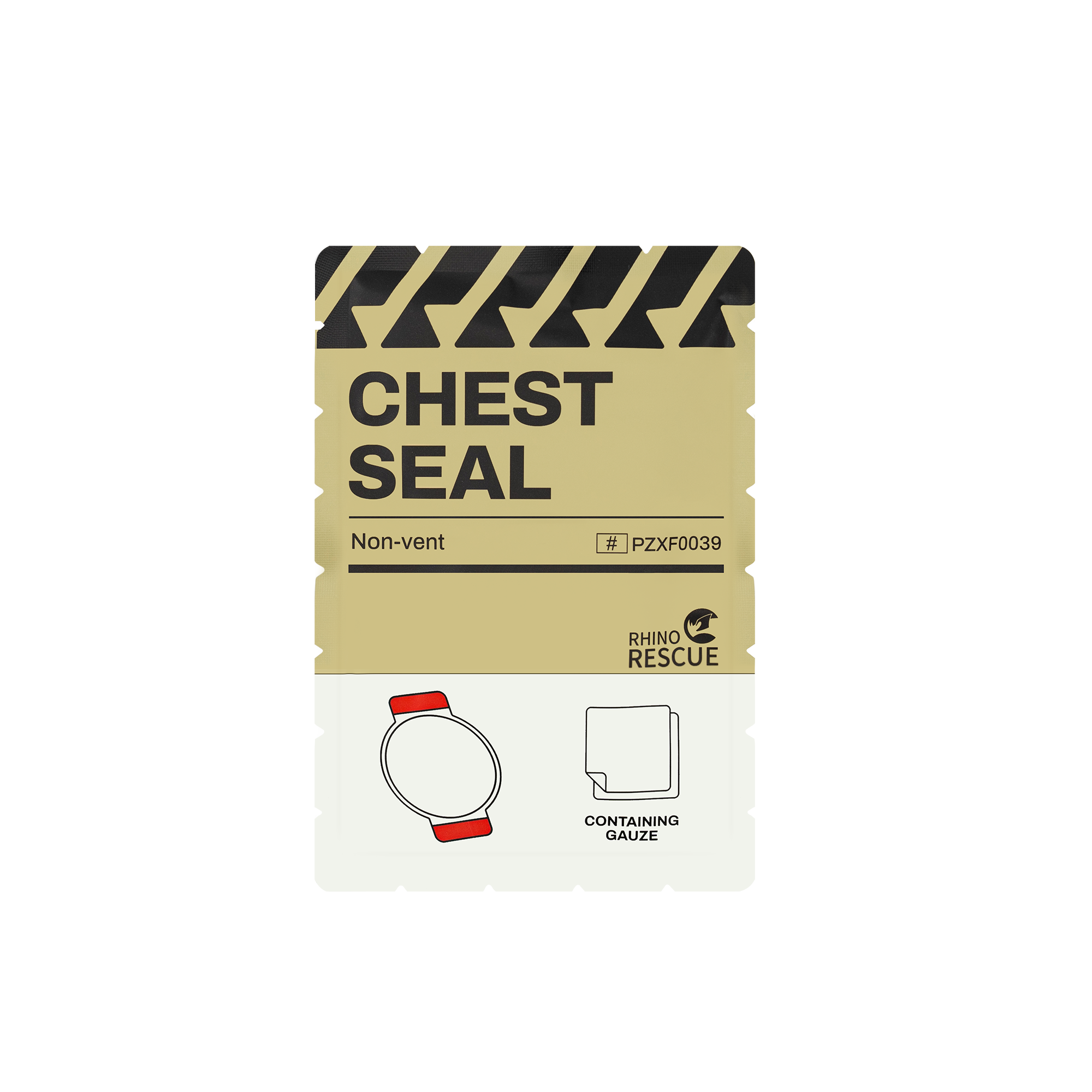 Rhino Rescue™ Chest Seal With IFAK Vent and No-Vent Sterile Emergency Trauma Dressing & Occlusive Adhesive Pad for Penetrating Chest Trauma - FDA CE Approved