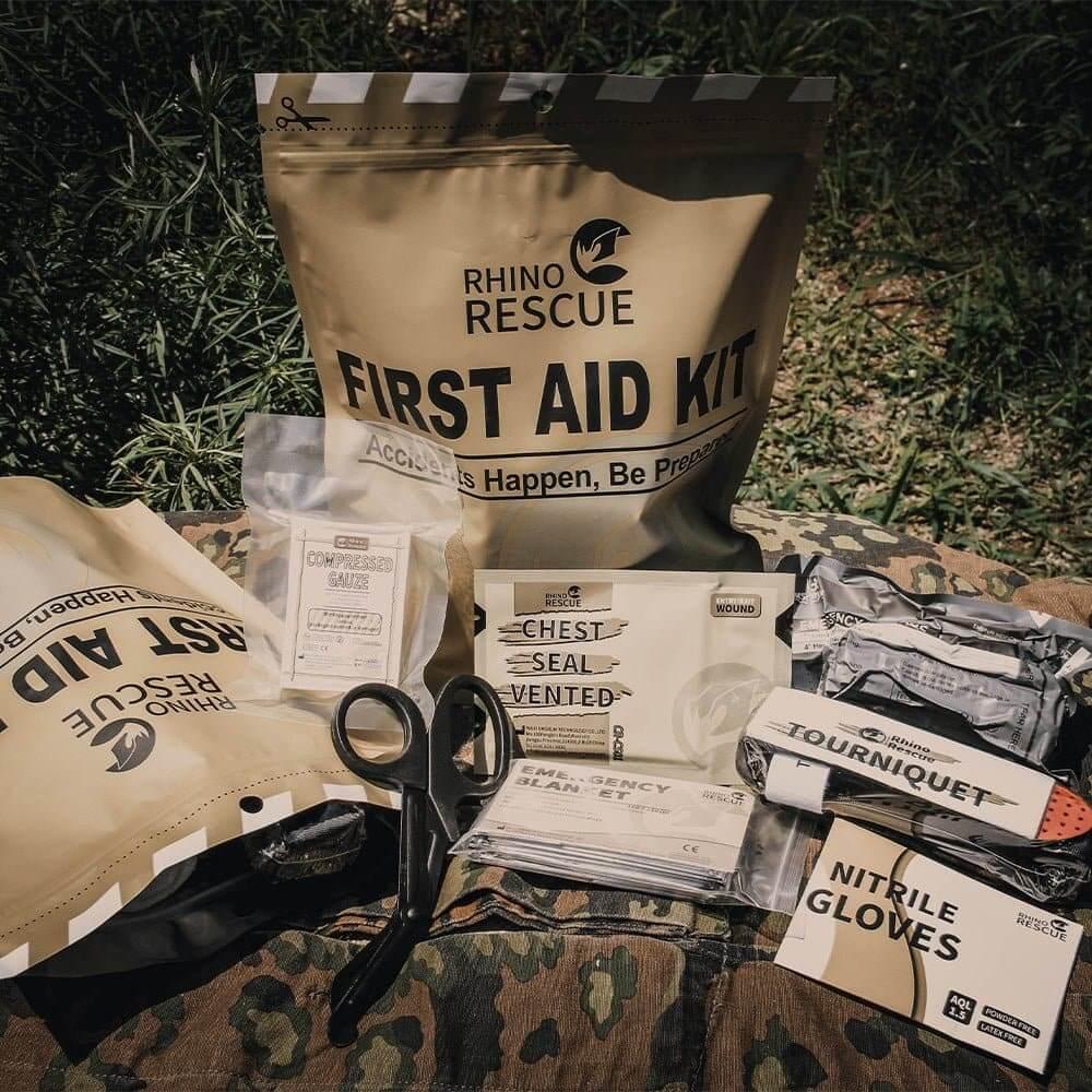  RHINO RESCUE Tactical Trauma Kit Emergency First Aid Stop The  Bleed IFAK Refill Supplies Combat Wound Care Dressing Pack 11pcs : Health &  Household